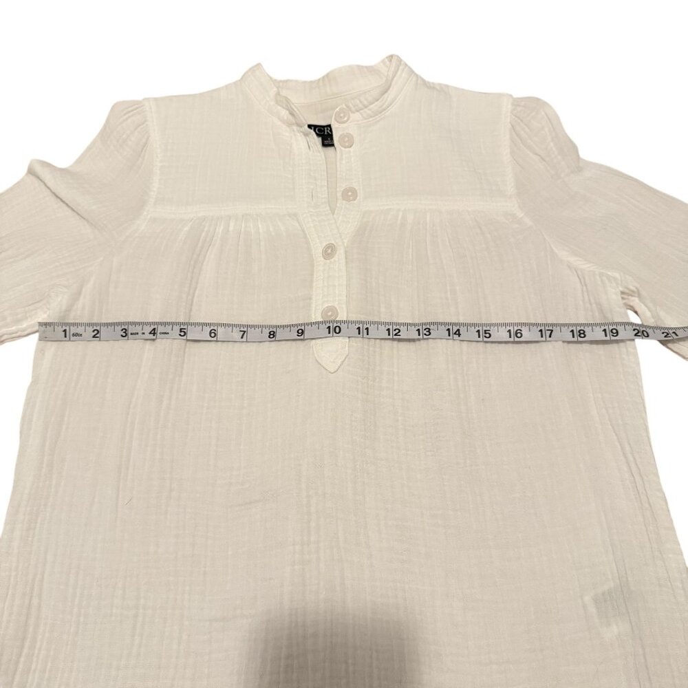 J. Crew Women's White Fresco Soft Gauze Long Sleeve Size S - Picture 9 of 11